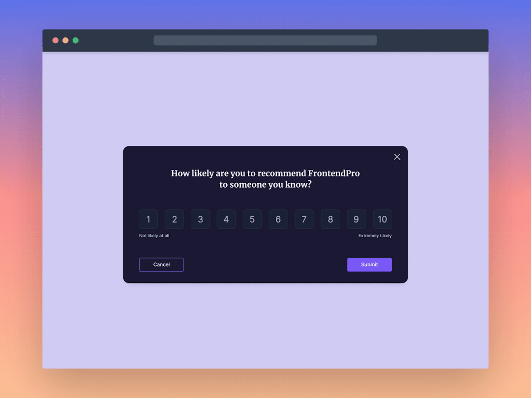 Feedback Modal Component without responsive design  Frontend Challenge