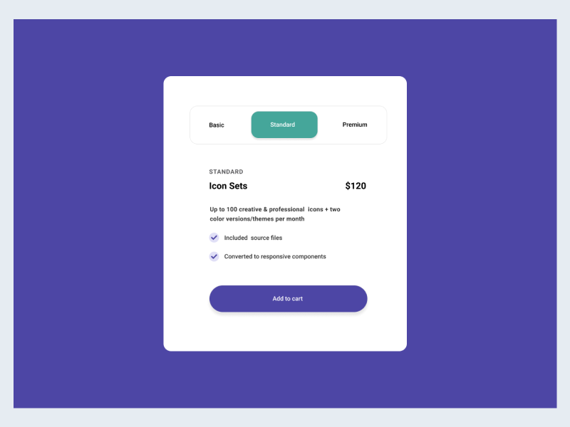 Icon Sets Pricing Card Frontend Challenge