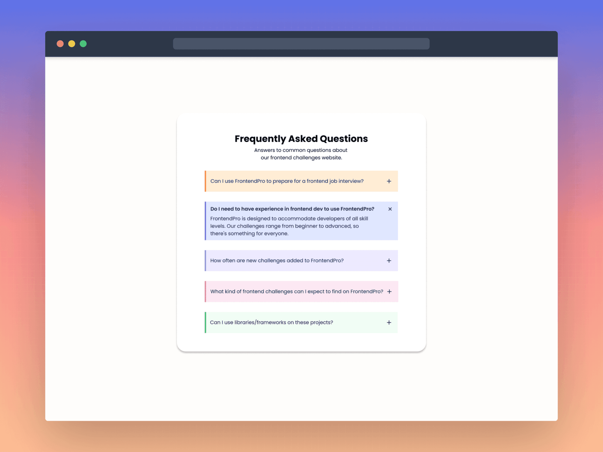 FrontendPro - Frontend Coding Challenges
